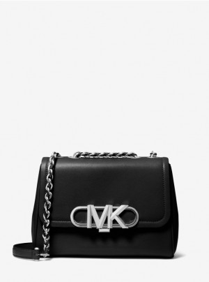 Black Michael Kors Parker Medium Leather Women's's Shoulder Bags | YJGR52489