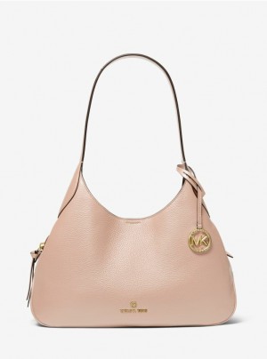 Pink Michael Kors Kelsey Large Pebbled Leather Women's's Shoulder Bags | VPCU94208